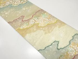 アンティーク　川島織物製　道長取りに箔散らし・唐花模様織り出し袋帯（材料）